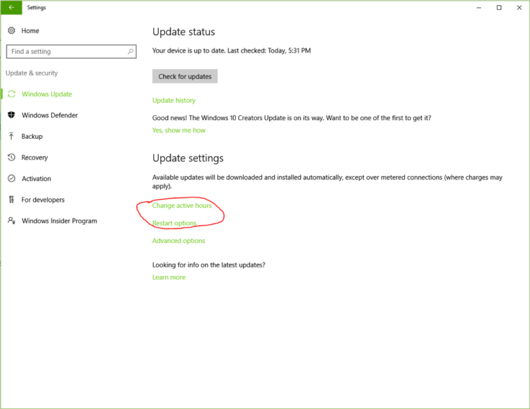 Windows 10 Settings