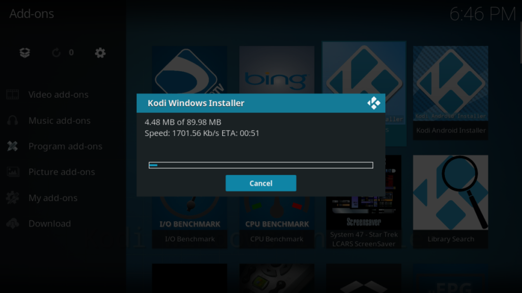 how to update kodi on windows