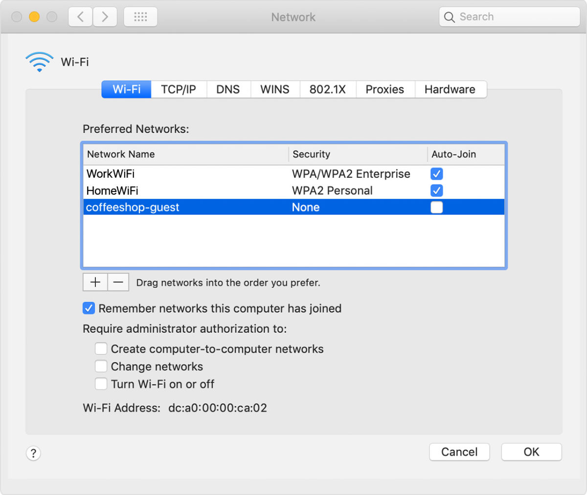 MacOS Network Settings