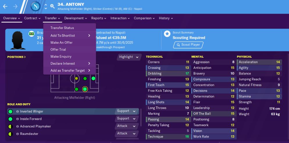 transfer in Football Manager 2020