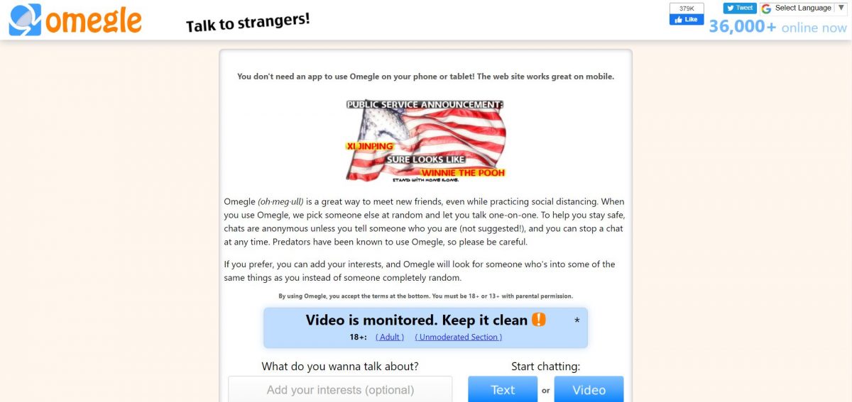 Omegle Server Connection Error