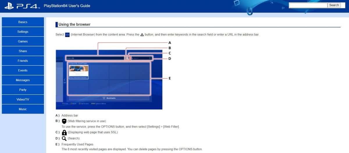 PS4 Web Browser