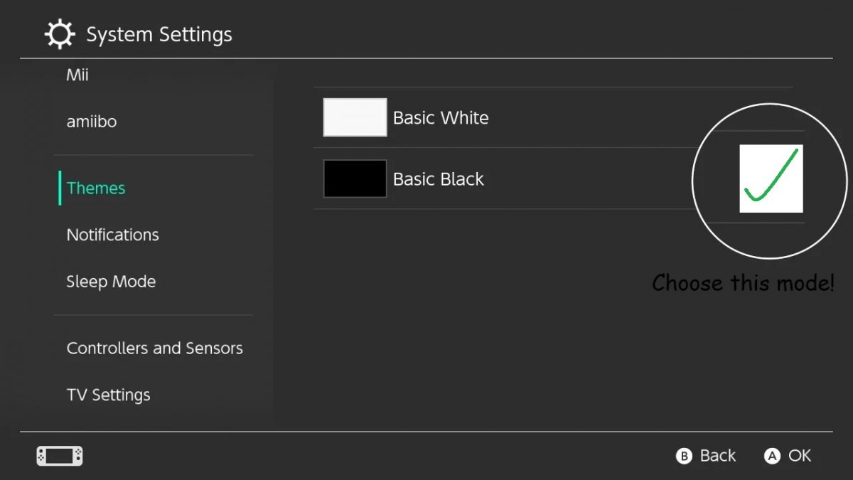 Dark Mode Nintendo Switch