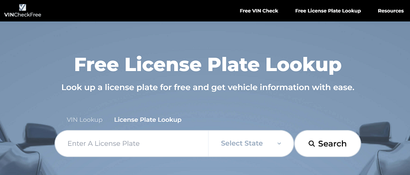 free license plate lookup