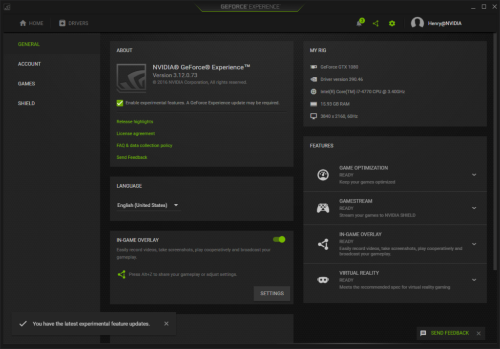 geforce experience oops something went wrong