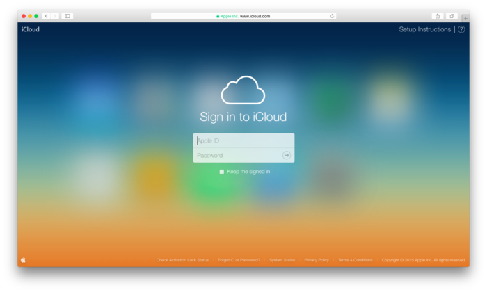 sign in to icloud