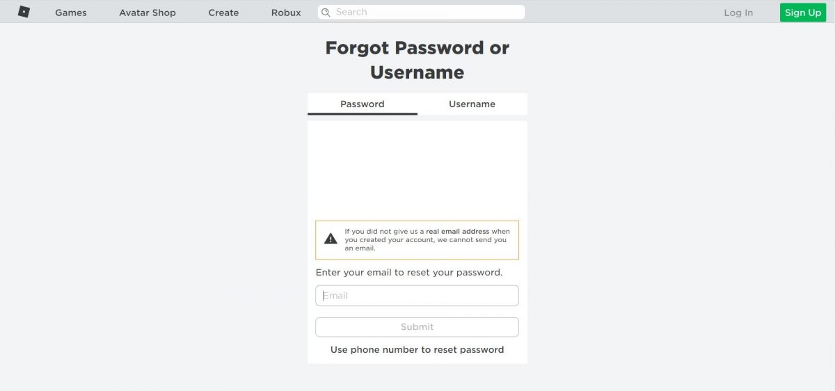 How To Recover A Hacked Roblox Account Using Email Or Phone - reset your roblox password