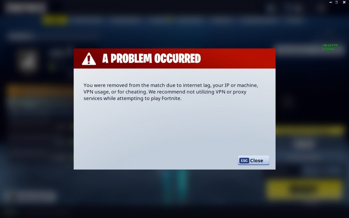 error code 91 fortnite