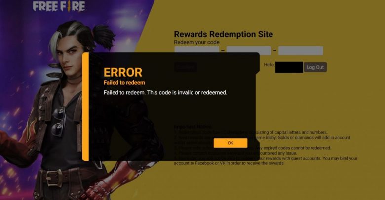 Free Fire Redeem Codes