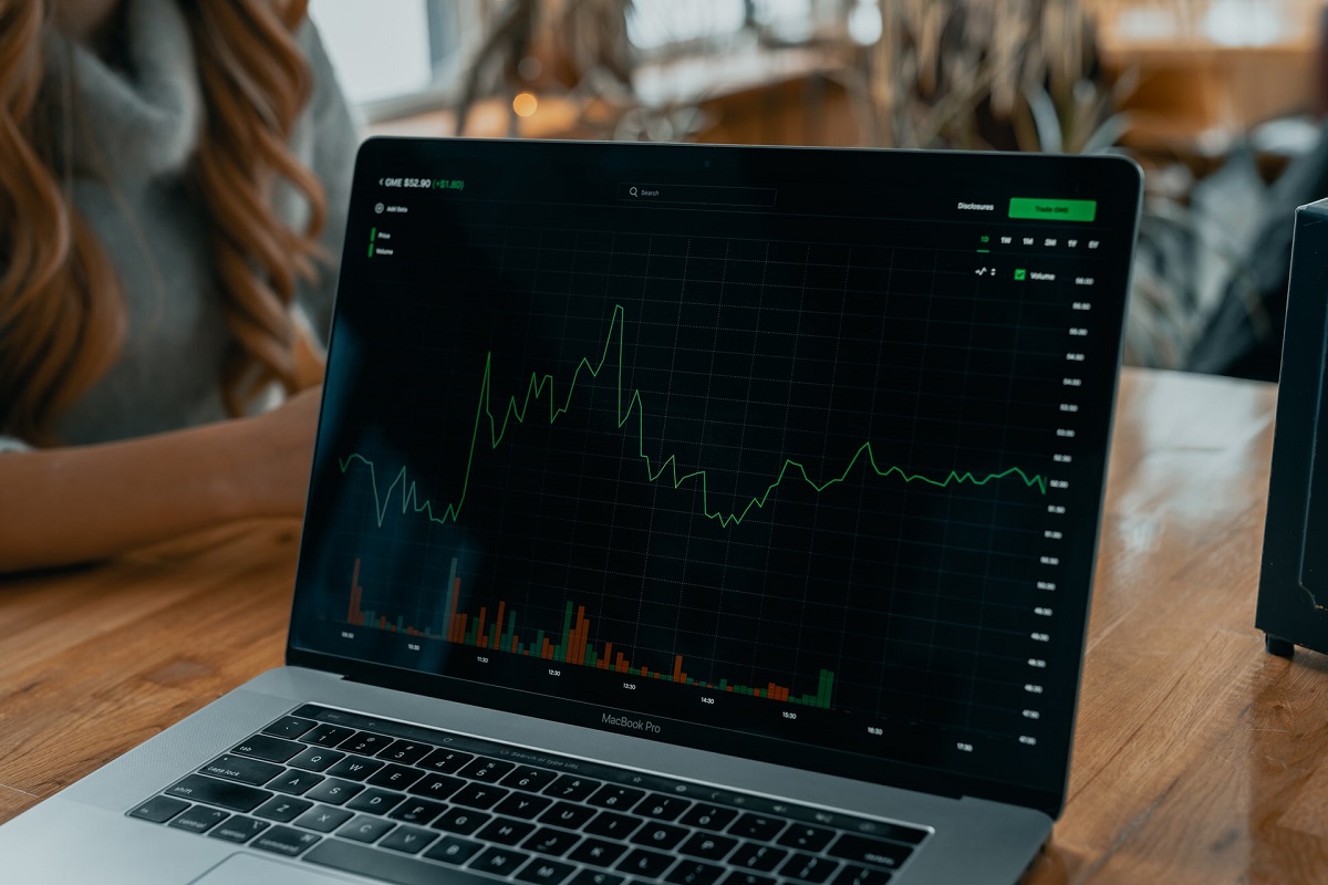 laptop with graphs