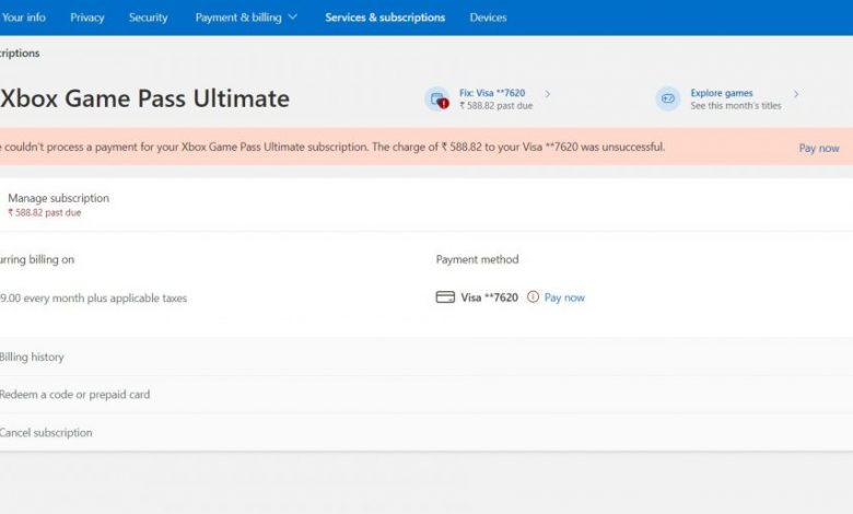 cancel xbox game pass subscription
