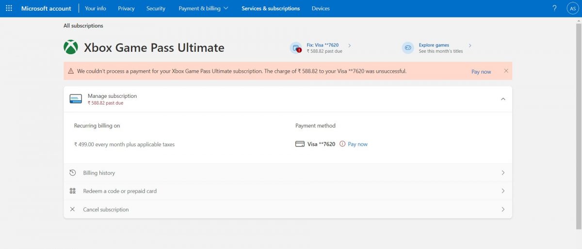 cancel xbox game pass subscription