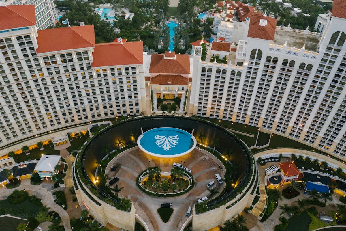 Aerial View of City Buildings - Casino