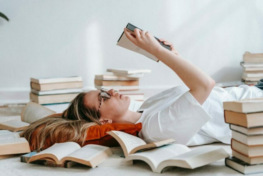 girl reading book